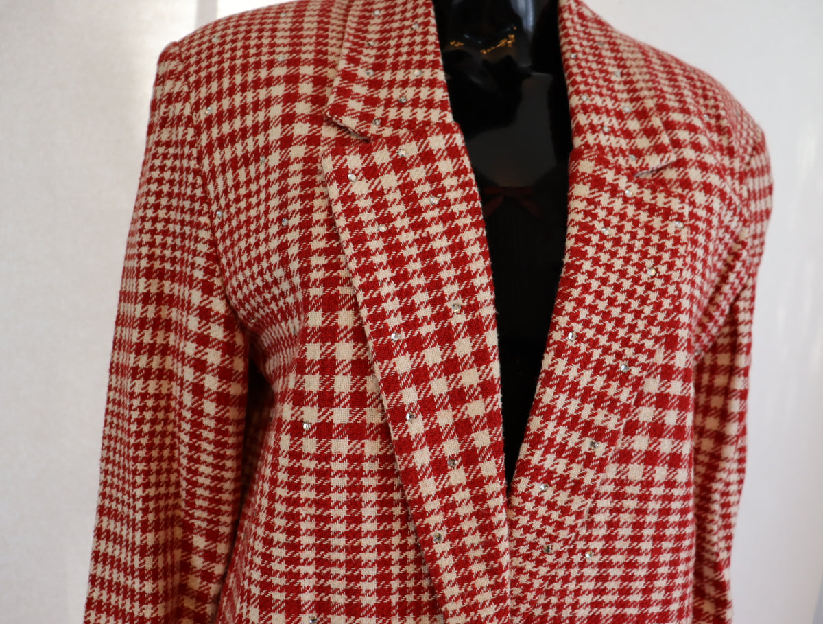 Bedazzled Herringbone Blazer